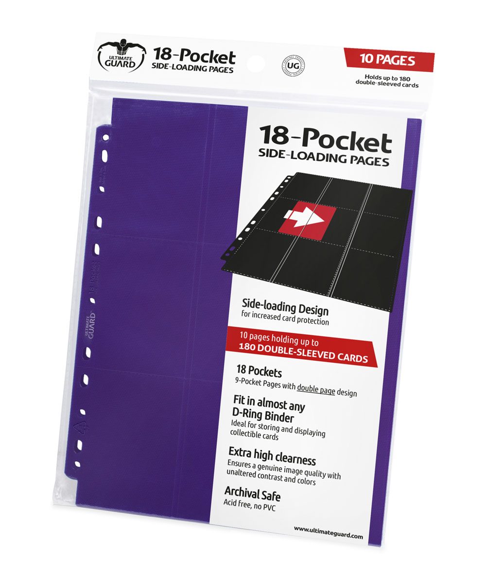 Ultimate Guard - 18-Pocket Side-Loading Pages (Purple) - 10 darabos készlet