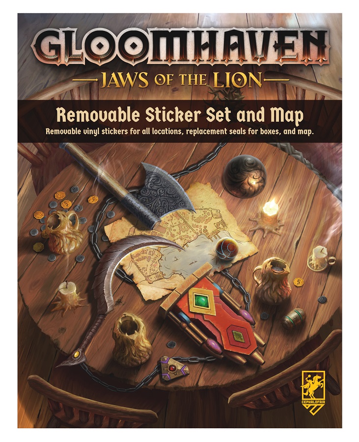 Cephalofair Games Gloomhaven: Jaws of the Lion Removable Sticker Set & Map - EN