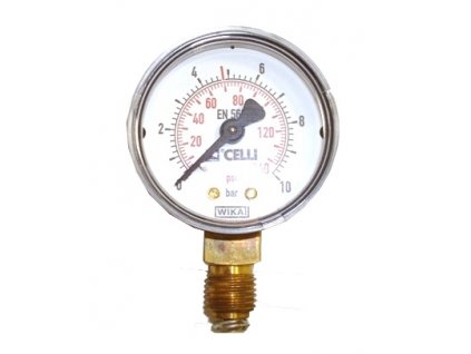 Manometr CO2 N2 nízký tlak 10 bar