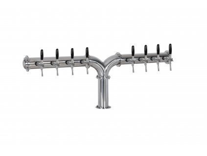 Výčepní stojan Y8 nerez komplet kohouty pákové medailony LED čelní přímé dochlazení kohoutů