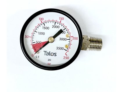 Manometr CO2 vysoký tlak 250 bar 1/4"NPT levý závit