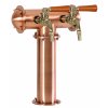 Výčepní stojan T2 měděný komplet kohouty kulové ROYAL medailony LED čelní přímé dochlazení kohoutů rukojeť dřevo