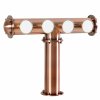 Výčepní stojan T4 měděný komplet kohouty kulové ROYAL medailony LED čelní přímé dochlazení kohoutů zezadu