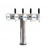 Výčepní stojan T4 nerez bez přírub komplet s pákovými kohouty, LED medailony a odkapávací miskou