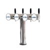 Výčepní stojan T4 nerez bez přírub komplet s pákovými kohouty, LED medailony a odkapávací miskou