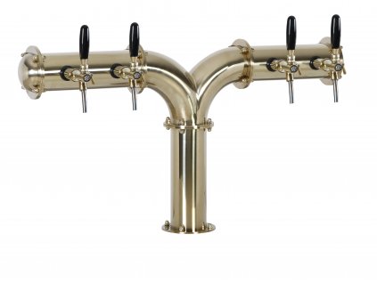 Výčapný stojan Y4 zlatý komplet kohúty pákové medailóny štandard dochladenie