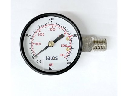Manometer N₂ vysoký tlak 400 bar 1/4" NPT ľavý závit