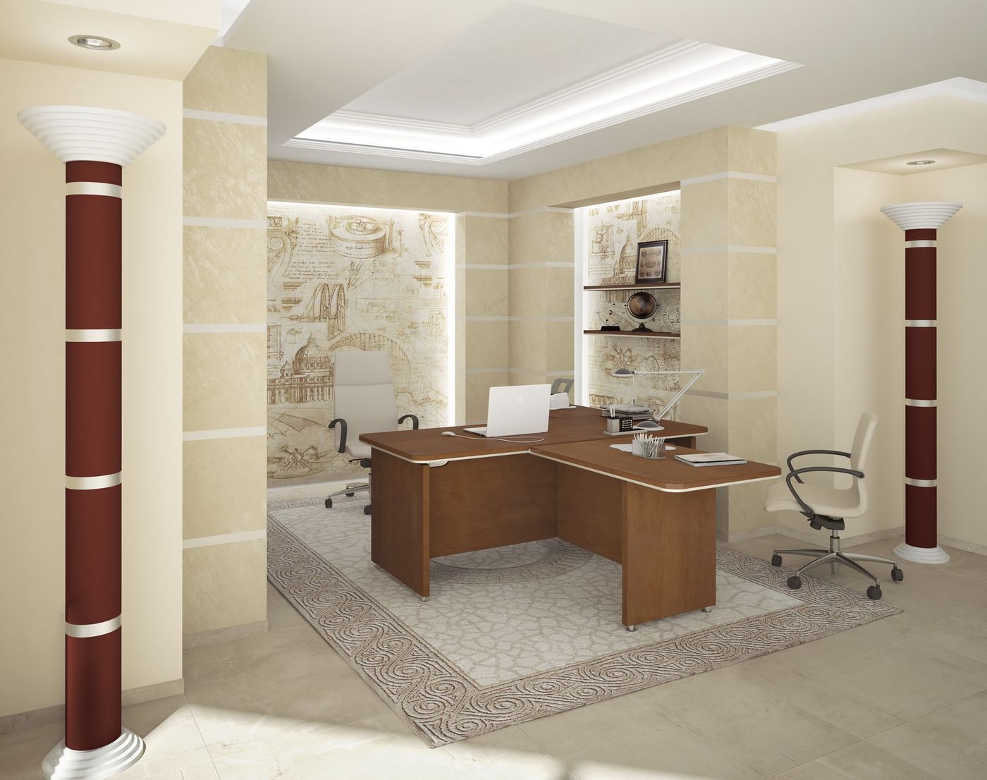 Sleva na kancelářský nábytek Wels - dekor višeň