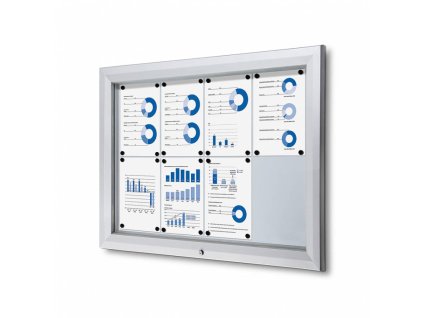 Venkovní vitrína SCT - stříbrná - 8xA4