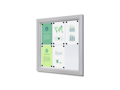 Venkovní vitrína SCTE Slim - 6xA4 - stříbrná