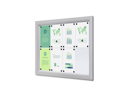 Venkovní vitrína SCTE Slim - 8xA4 - stříbrná