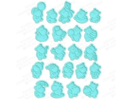 vykrajovátko s náznakem motivu – hroši