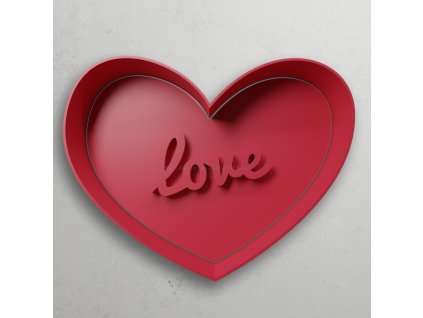 tvůrčí sada vykrajovátek – vykrajovátko  srdce s nápisem love