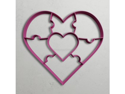 vykrajovátka na figurky a ozdoby – vykrajovátko  puzzle se srdíčkem 3