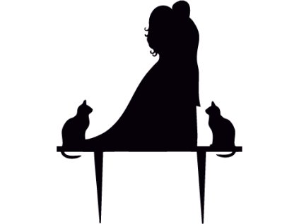 Svatební dortový zápich - Zápich na dort - novomanželé + kočky