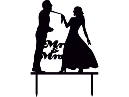 Svatební dortový zápich - Zápich na dort - novomanželé - mr&mrs