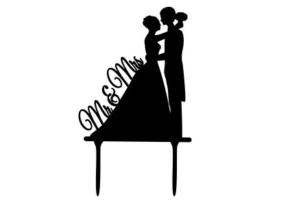 Svatební dortový zápich - Zápich na dort - novomanželé - mr&mrs