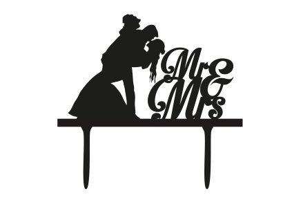 Svatební dortový zápich - Zápich na dort - novomanželé + mr&mrs