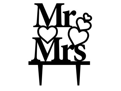 Svatební dortový zápich - Zápich na dort - mr&mrs