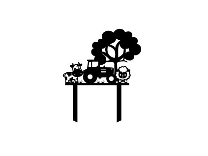 Farm scene cake topper