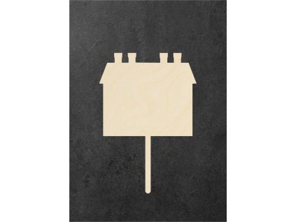 dřevěný zápich k dotvoření – domeček 2 – dřevěná dekorace