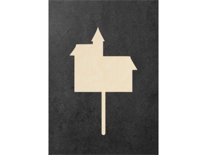 dřevěný zápich k dotvoření – domeček 3 – dřevěná dekorace