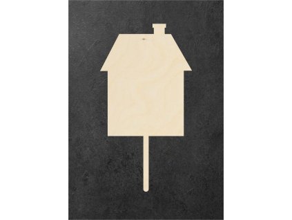 dřevěný zápich k dotvoření – domeček 4 – dřevěná dekorace