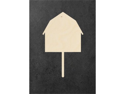 dřevěný zápich k dotvoření – domeček 7 – dřevěná dekorace