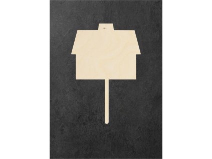 dřevěný zápich k dotvoření – domeček 8 – dřevěná dekorace