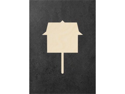 dřevěný zápich k dotvoření – domeček 10 – dřevěná dekorace