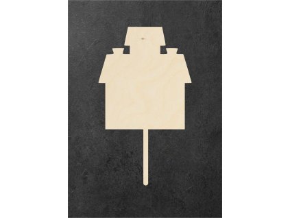 dřevěný zápich k dotvoření – domeček 13 – dřevěná dekorace