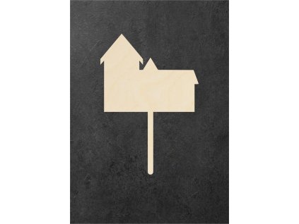 dřevěný zápich k dotvoření – domeček 14 – dřevěná dekorace