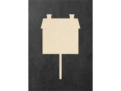 dřevěný zápich k dotvoření – domeček 15 – dřevěná dekorace