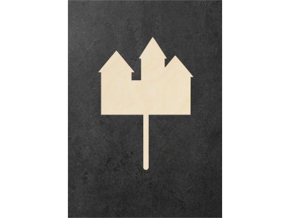 dřevěný zápich k dotvoření – domeček 16 – dřevěná dekorace