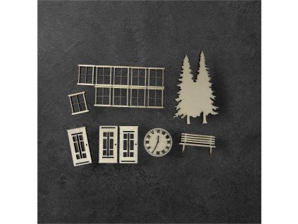 sada oken a dveří k tvoření 3. – dřevěná dekorace