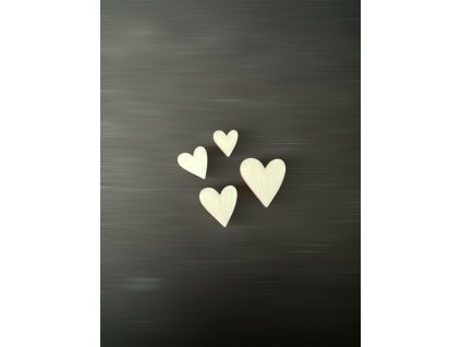 sada 4 srdíček k dalšímu tvoření - č.1 – dřevěná dekorace