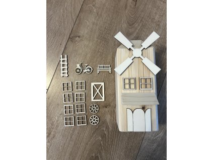 větrný mlýn - sada k tvoření – dřevěná dekorace