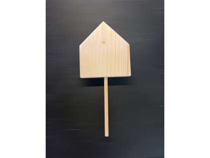 dřevěný domeček na zápich k dotvoření č.3 (9x1,9cm) – dřevěná dekorace