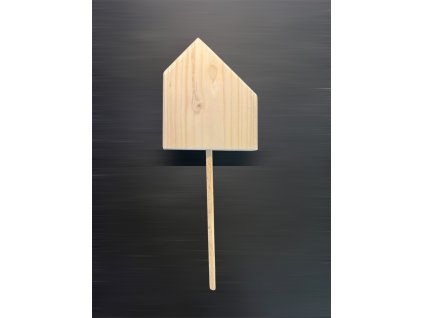 dřevěný domeček na zápich k dotvoření č.4 (9x1,9cm) – dřevěná dekorace