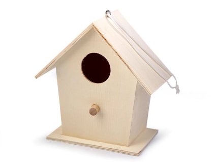 4936 drevena dekorativni ptaci budka s poutkem