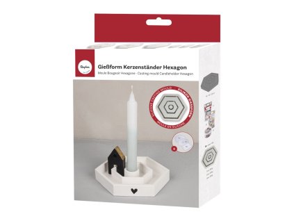 5947 elegantni silikonova forma hexagonovy svicen sada na vyrobu 3 svicnu