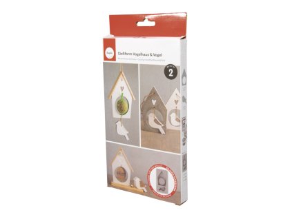 5953 silikonova forma budka a ptacek sada 2 dekorativnich tvaru pro originalni ozdoby