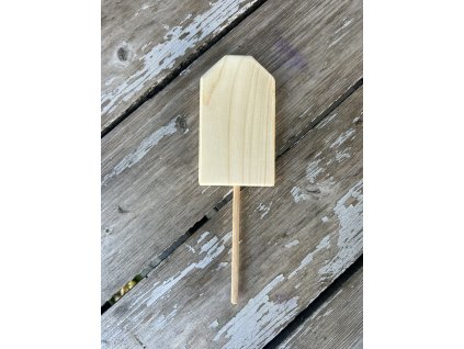 dřevěný domeček na zápich k dotvoření č.5 (7x1,9cm) – dřevěná dekorace