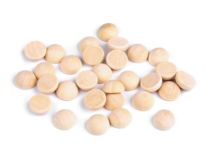 6055 drevene polokoule bez direk 15mm baleni 30 ks