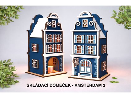 domeček z překližky  stavebnice amsterdam 2 – skládačka z topolové překližky, dřevěná stavebnice