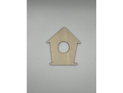Ptačí budka z překližky – polotovar k dotvoření (10 × 9,1 cm)