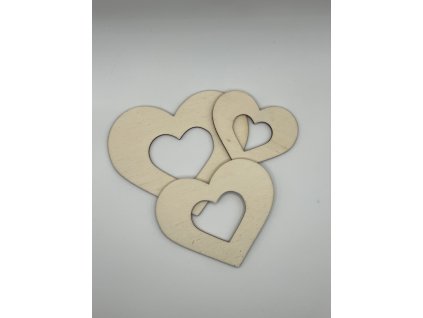Dřevěné srdce s vykrojením z překližky 20cm