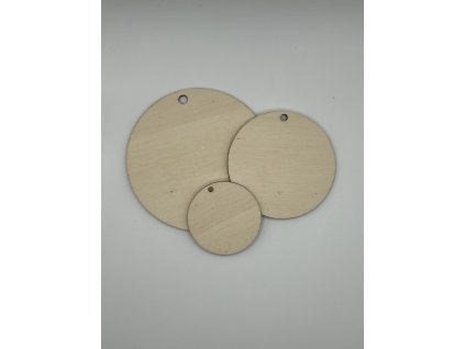 Dřevěné kolečko s očkem — polotovar k dotvoření 12,5cm