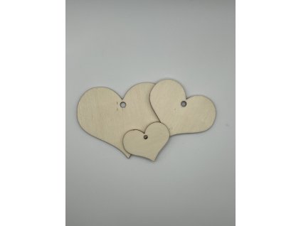 Dřevěné srdíčko s očkem — polotovar k dotvoření 10 cm