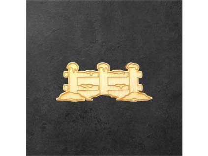 dřevěný výřez – zasněžený plot – dřevěná dekorace